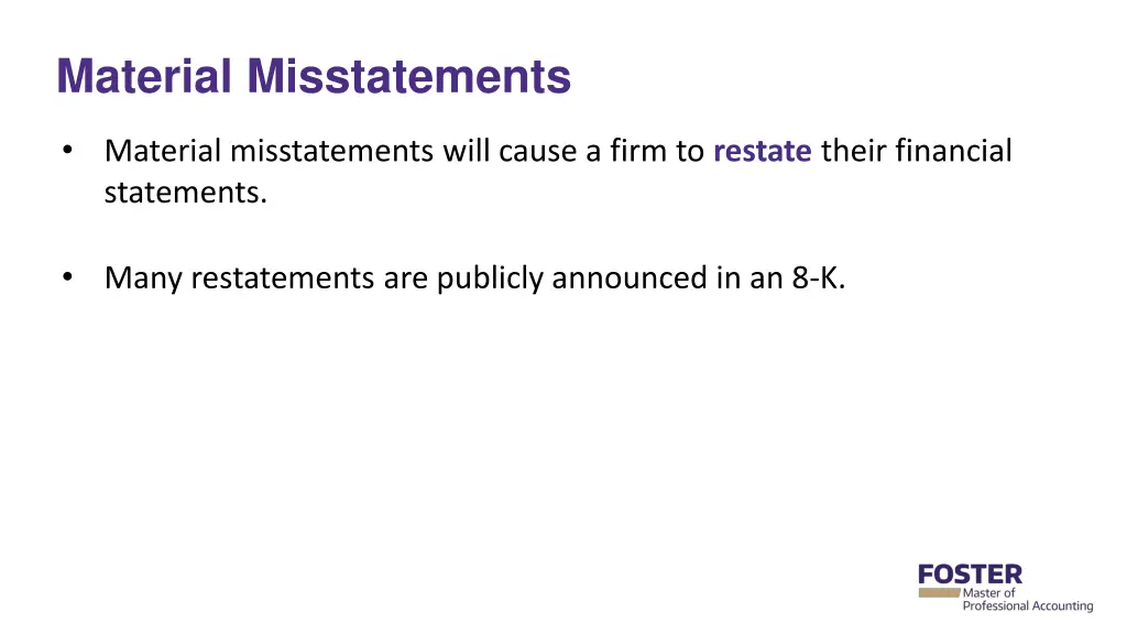 material misstatements