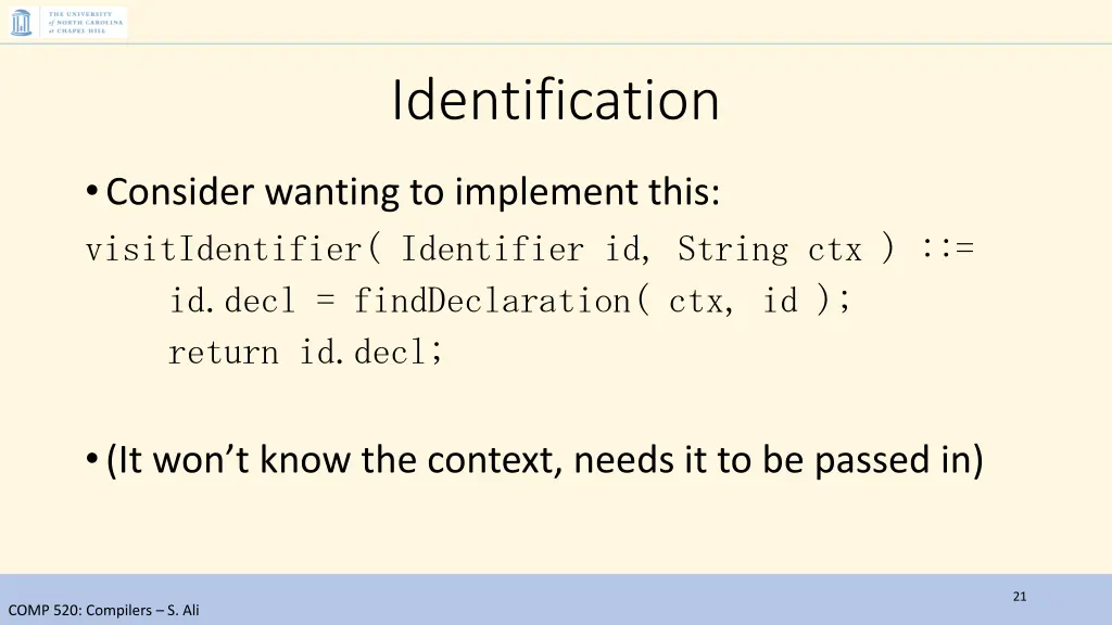 identification