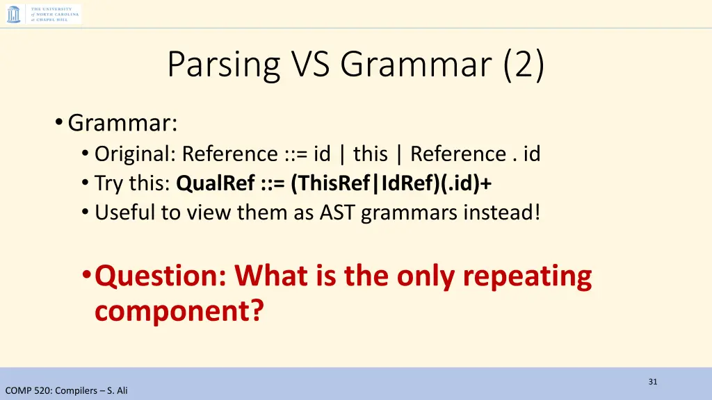 parsing vs grammar 2