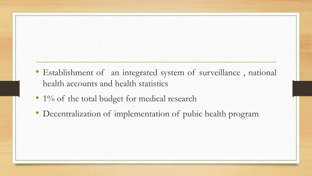 establishment of an integrated system