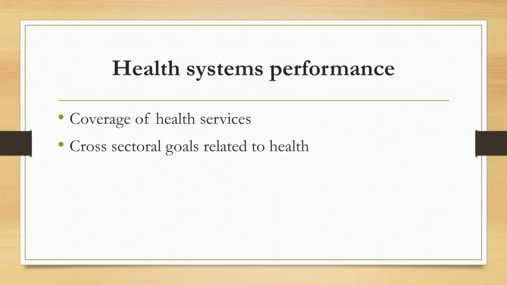 health systems performance