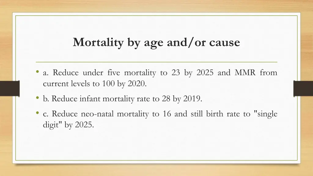 mortality by age and or cause