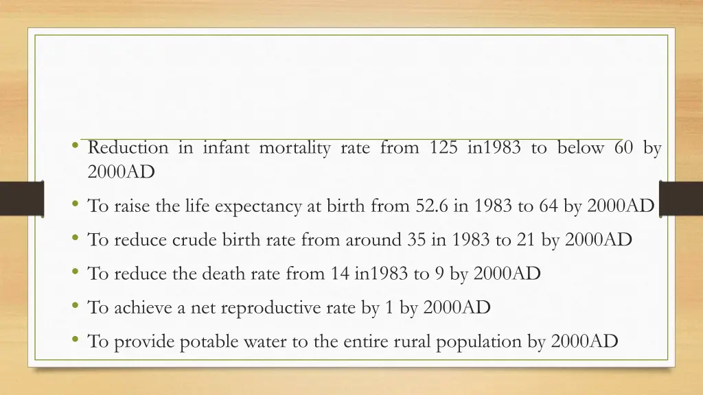 reduction in infant mortality rate from