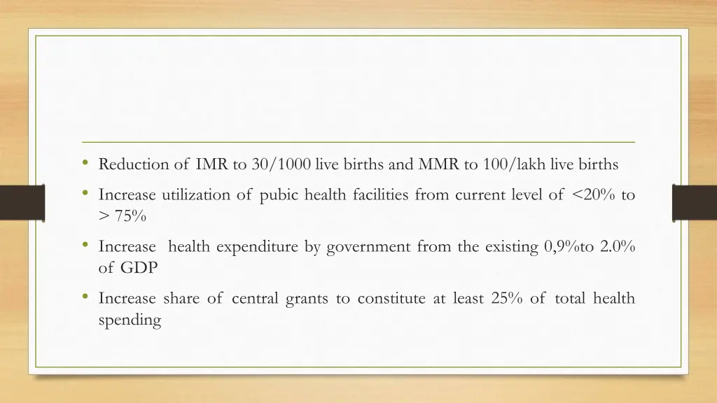 reduction of imr to 30 1000 live births