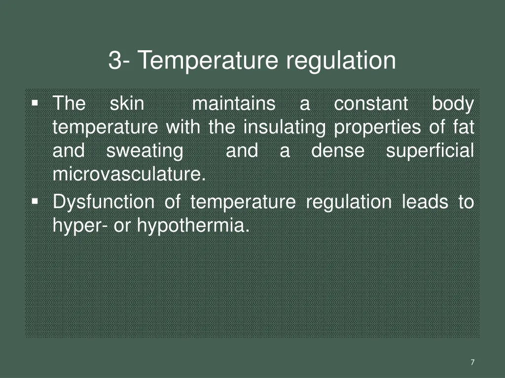 3 temperature regulation