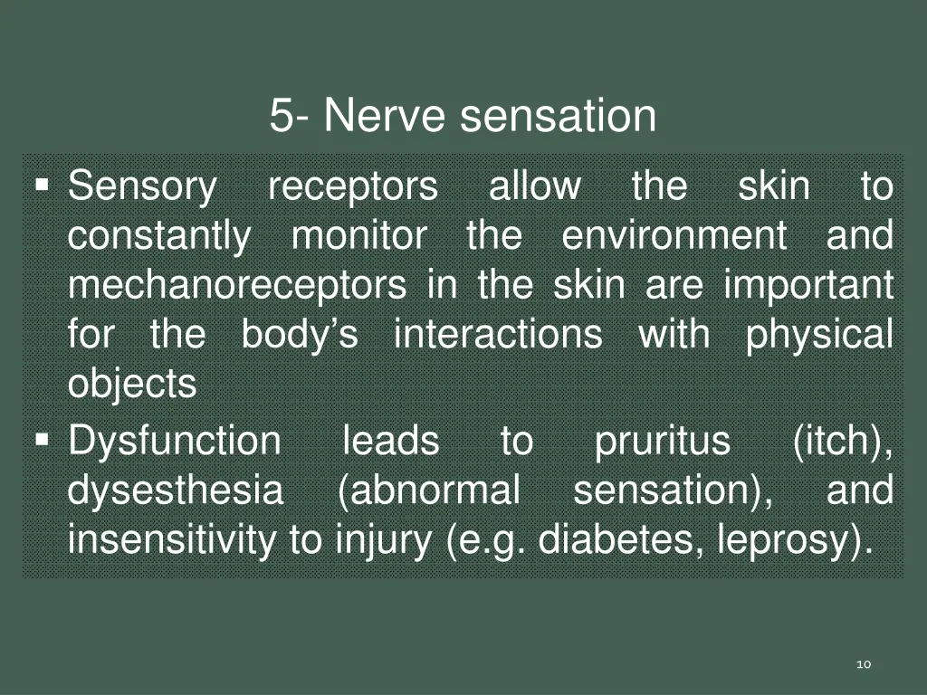 5 nerve sensation receptors