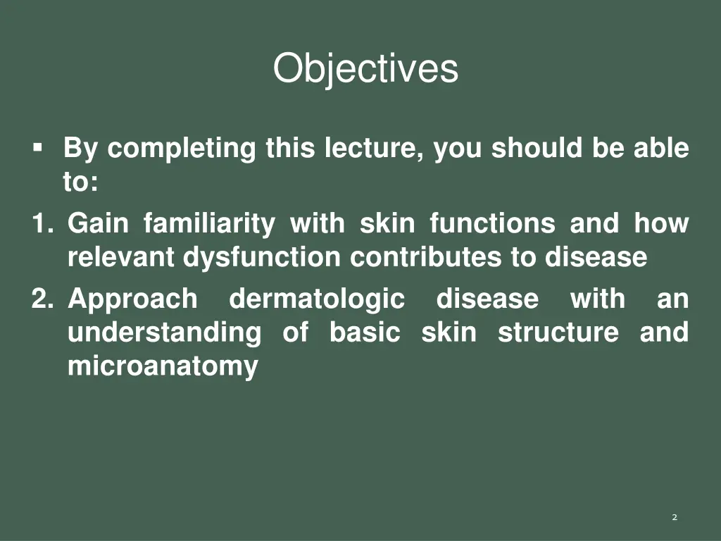 objectives