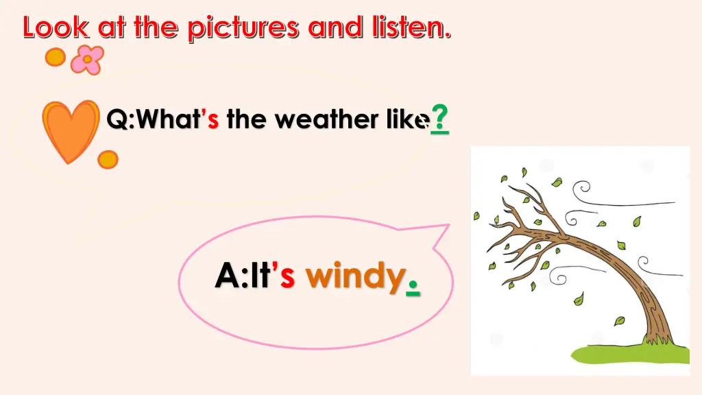 look at the pictures and listen