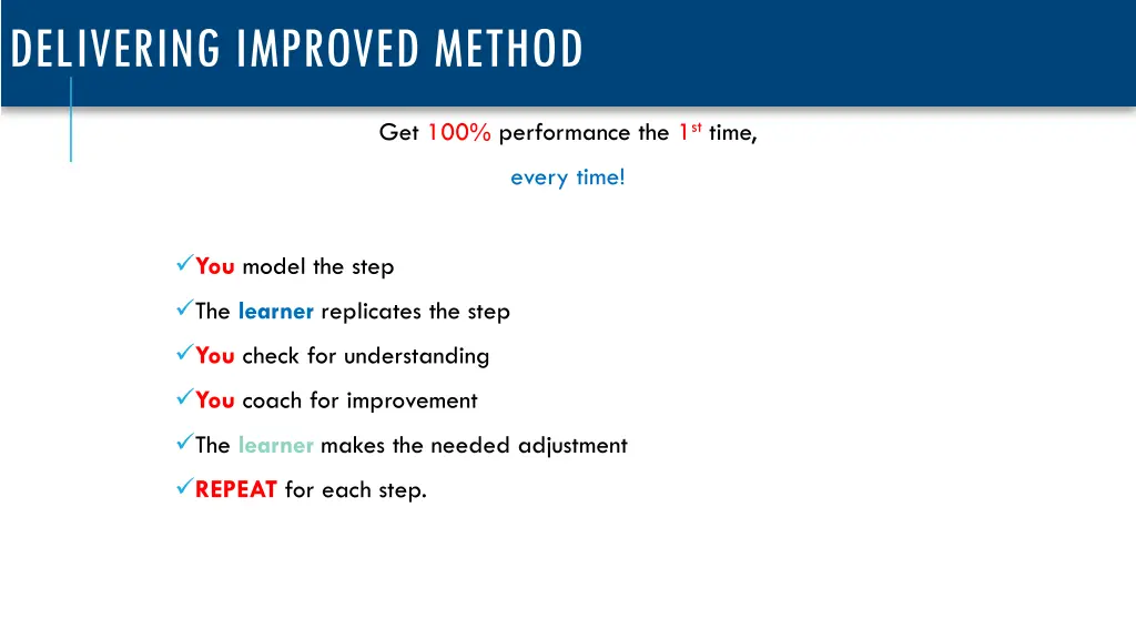 delivering improved method 1
