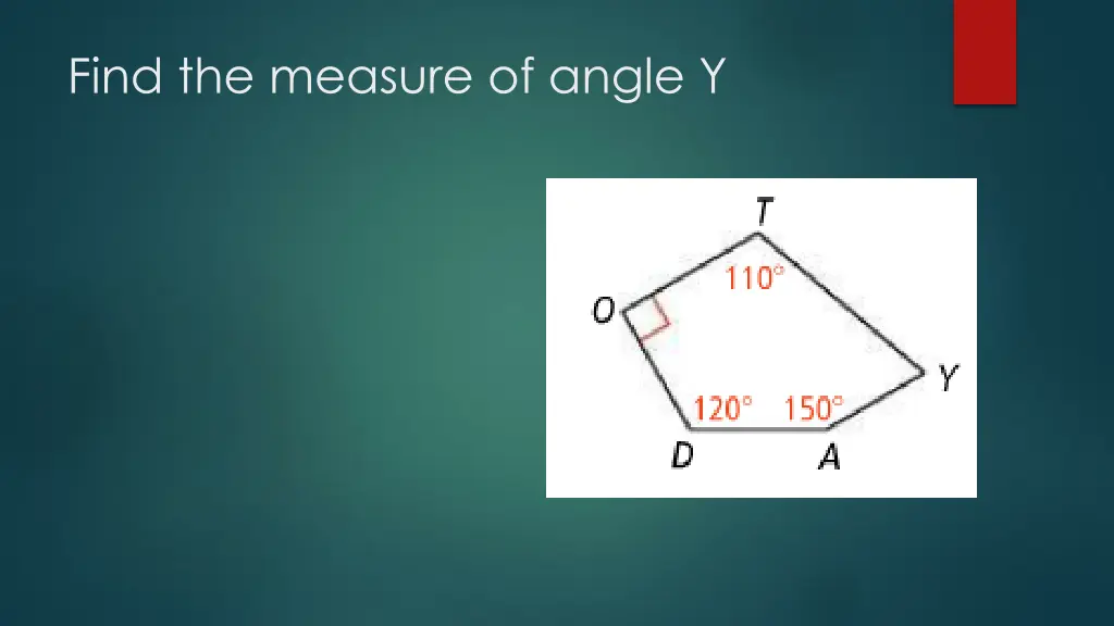 find the measure of angle y