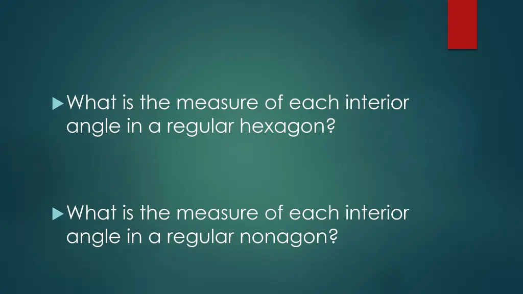 what is the measure of each interior angle