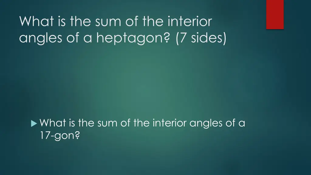 what is the sum of the interior angles