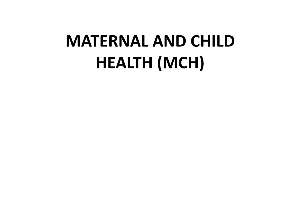 maternal and child health mch