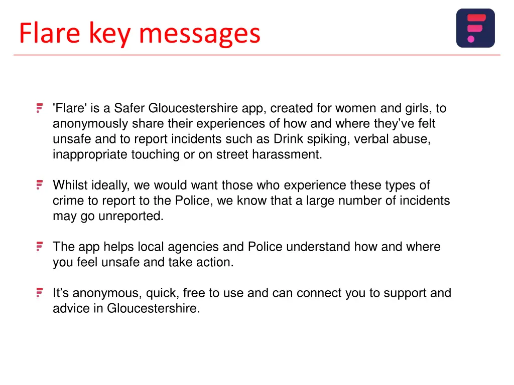 flare key messages