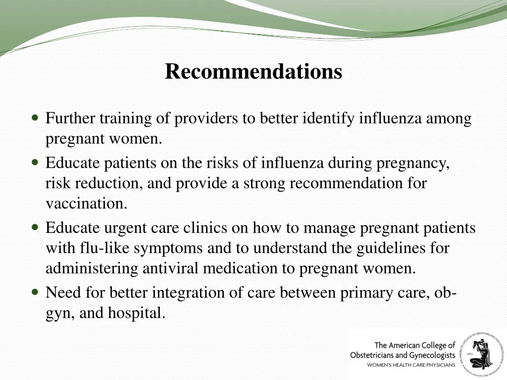 recommendations