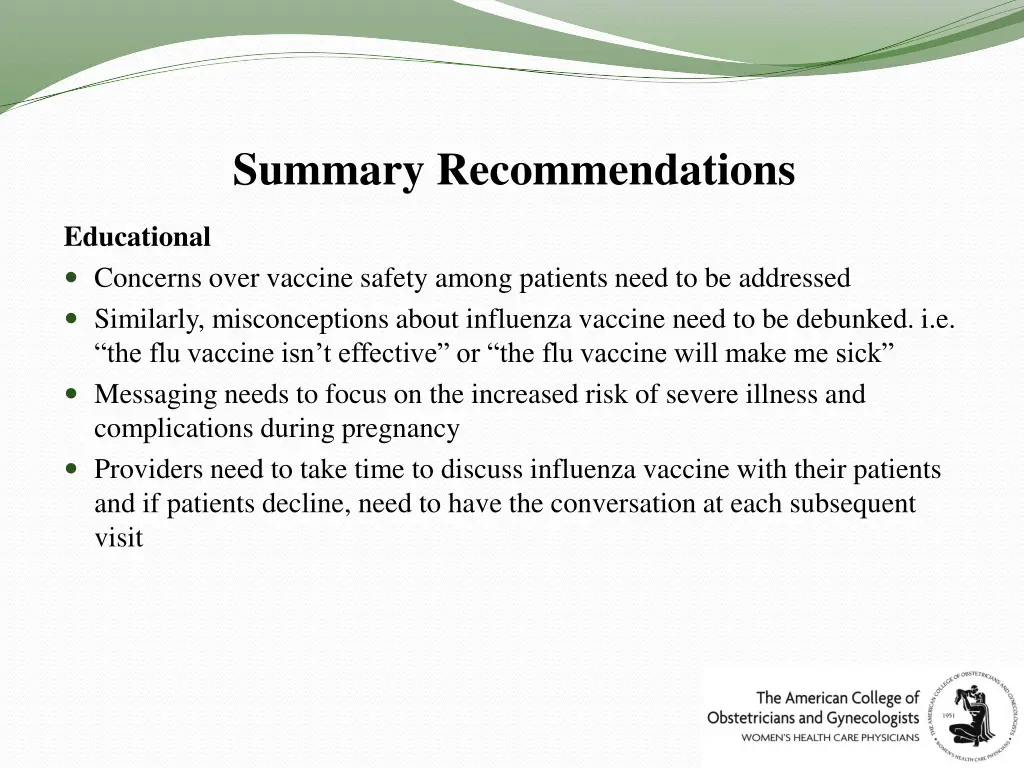 summary recommendations 2