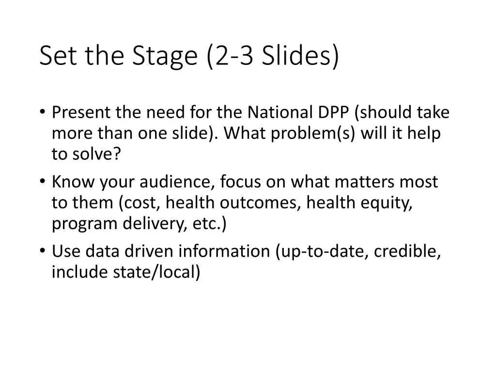 set the stage 2 3 slides