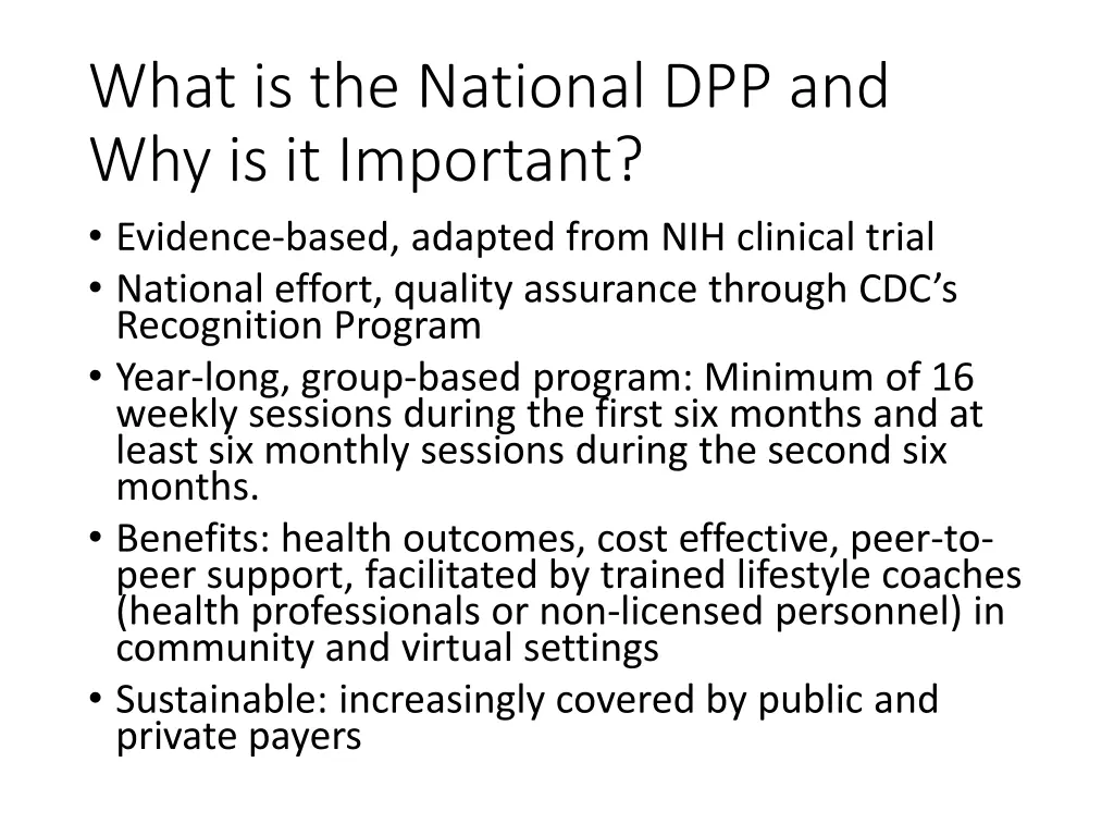 what is the national dpp and why is it important