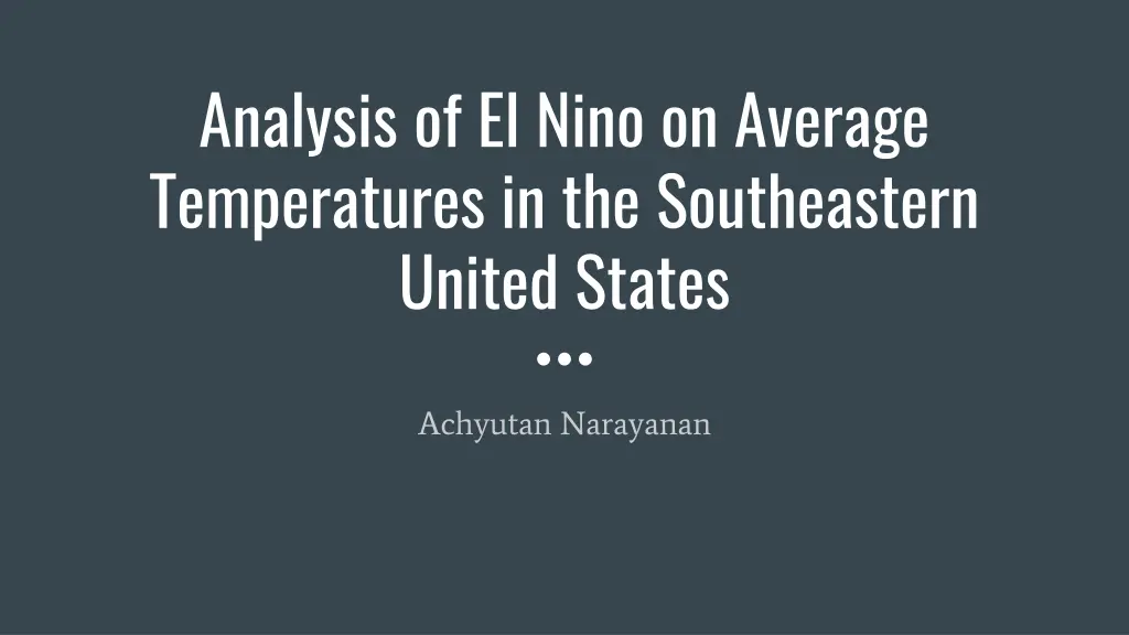 analysis of el nino on average temperatures