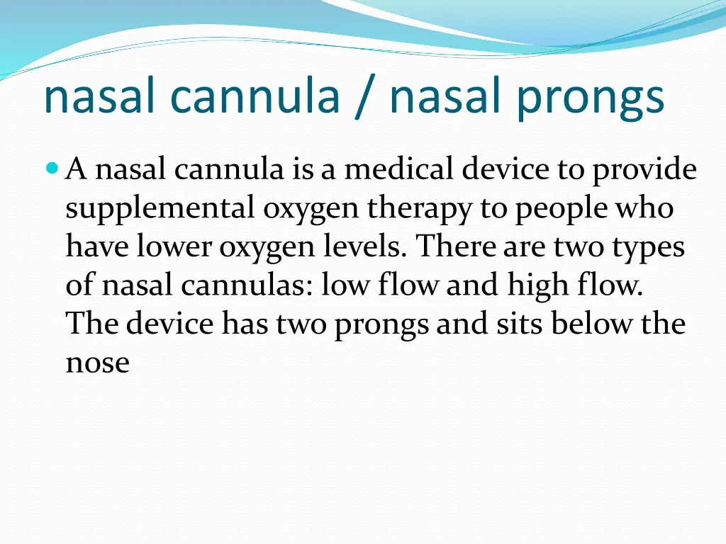 nasal cannula nasal prongs