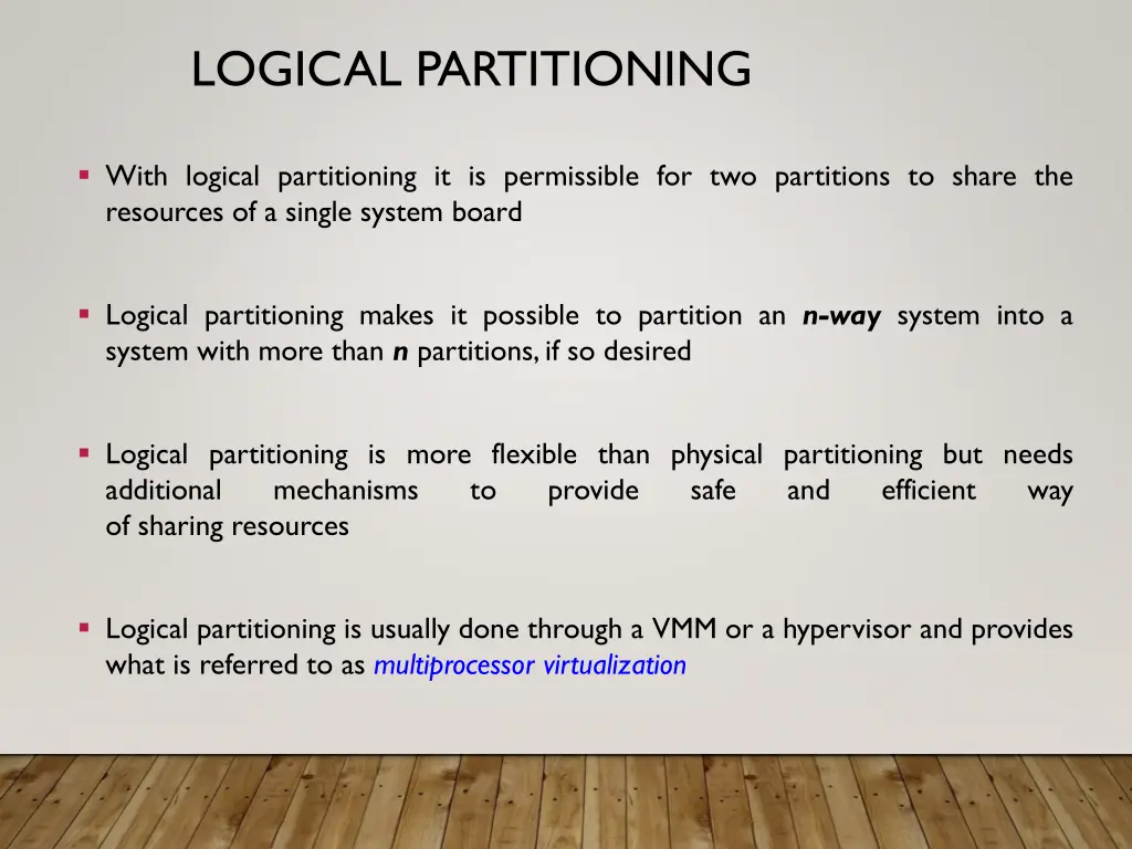 logical partitioning 1