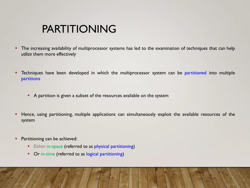 partitioning