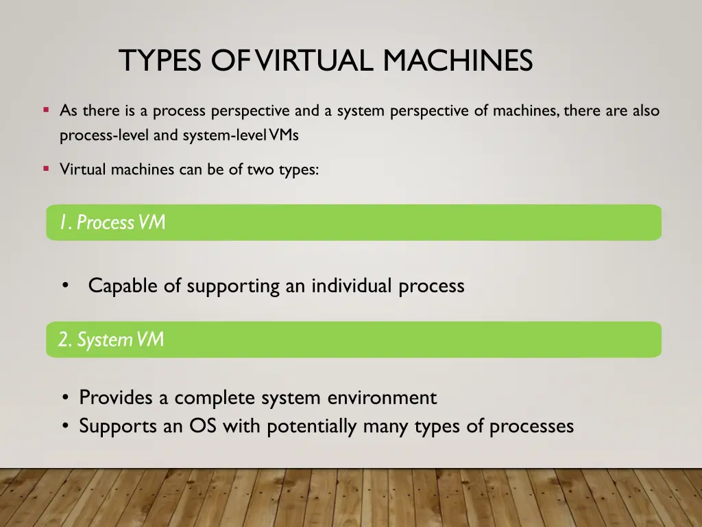 types of virtual machines