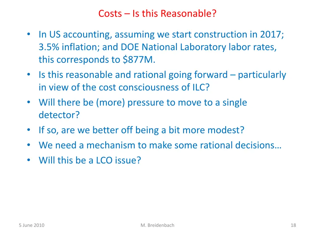 costs is this reasonable
