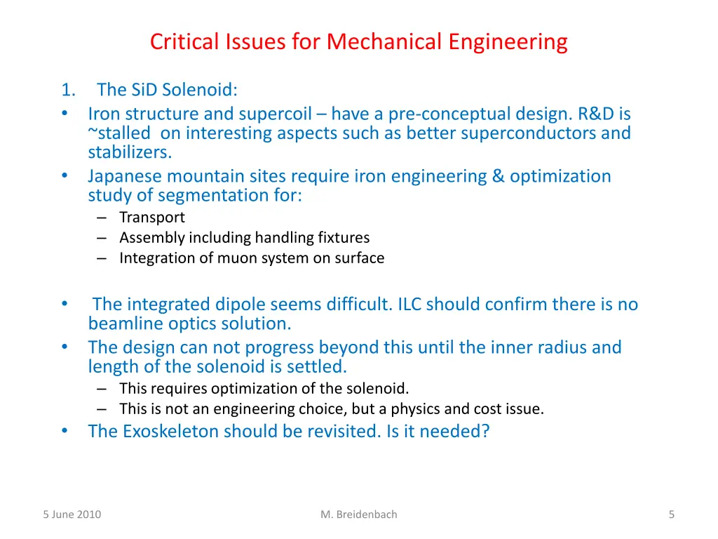 critical issues for mechanical engineering
