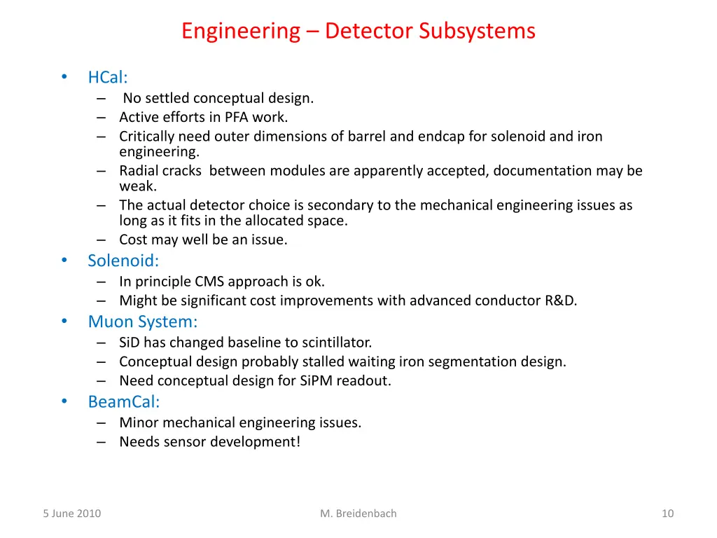 engineering detector subsystems 1