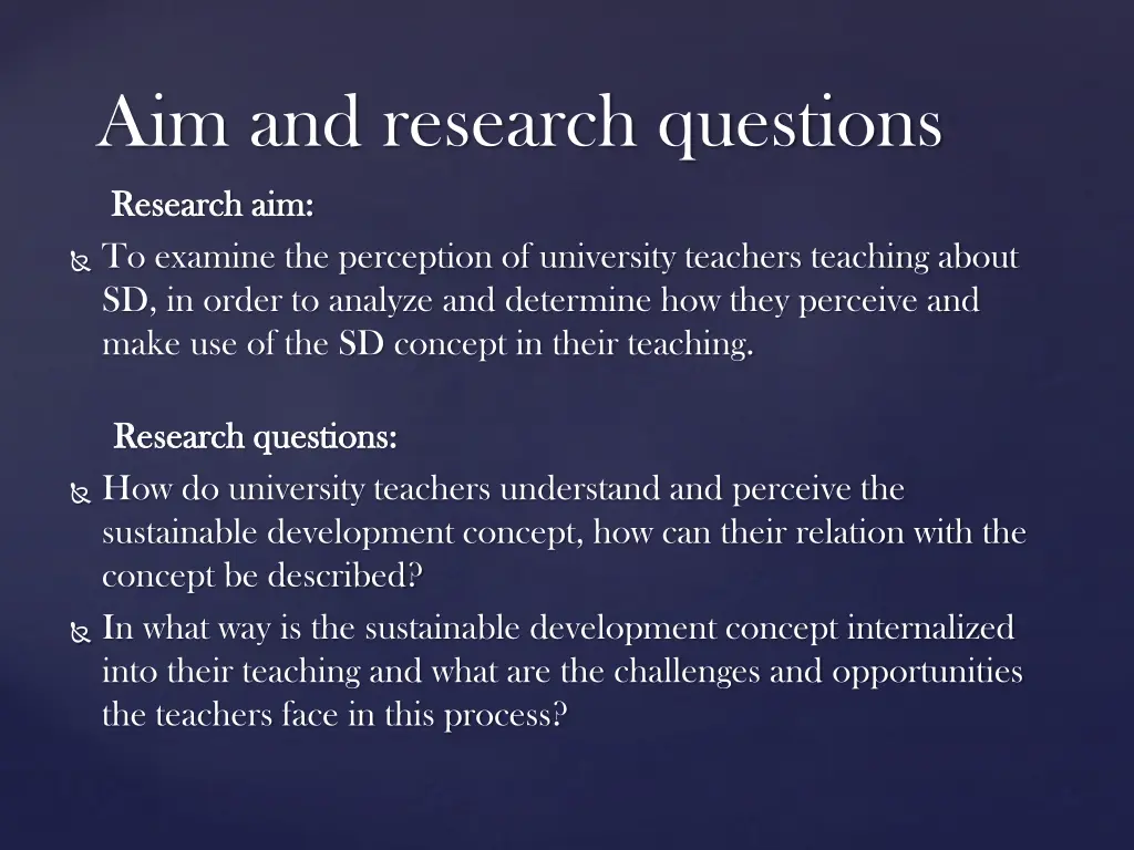 aim and research questions