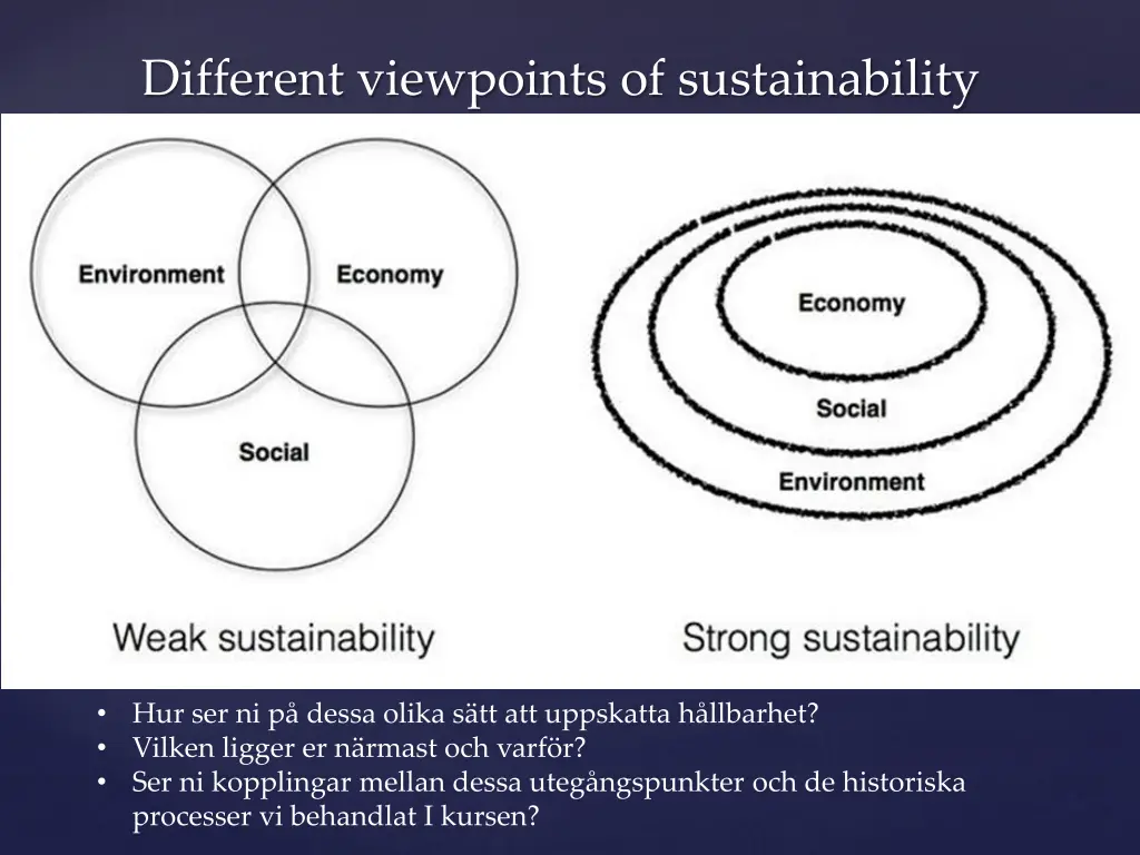 different viewpoints of sustainability