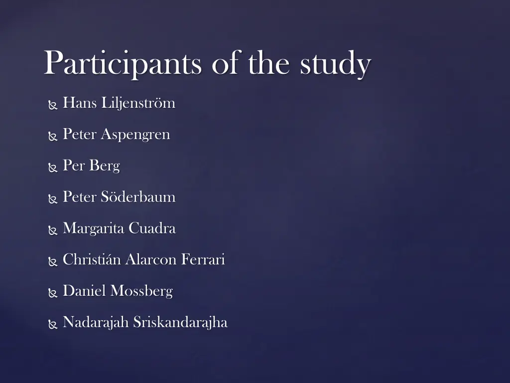 participants of the study