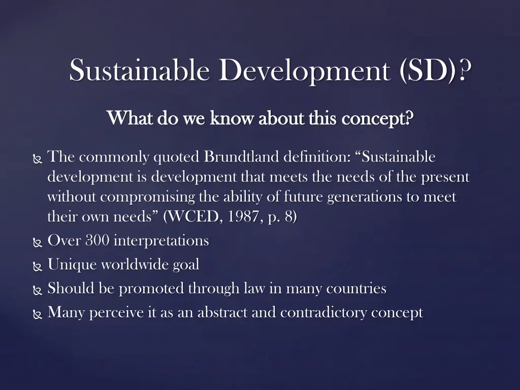 sustainable development sd