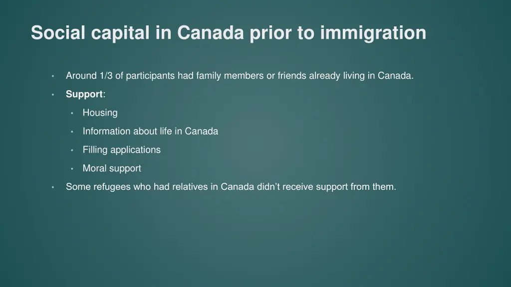 social capital in canada prior to immigration