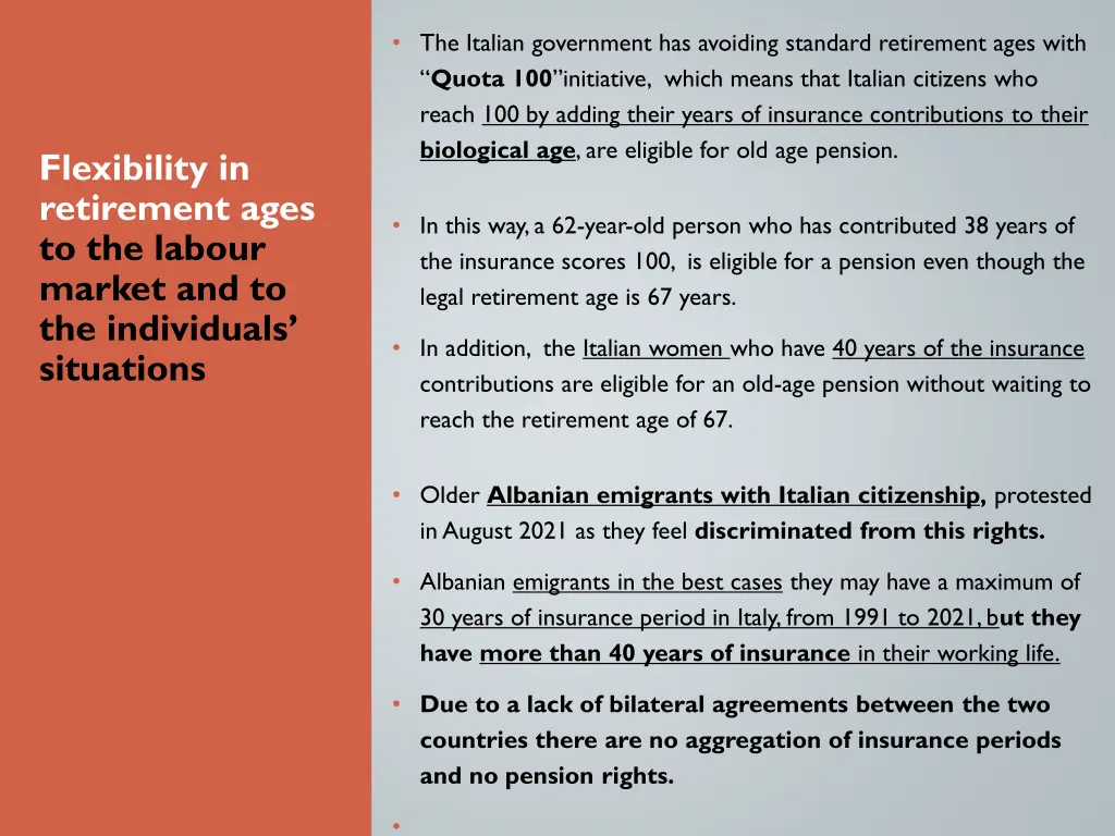 the italian government has avoiding standard