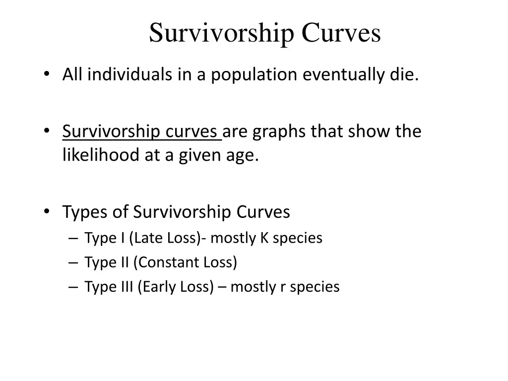 survivorship curves