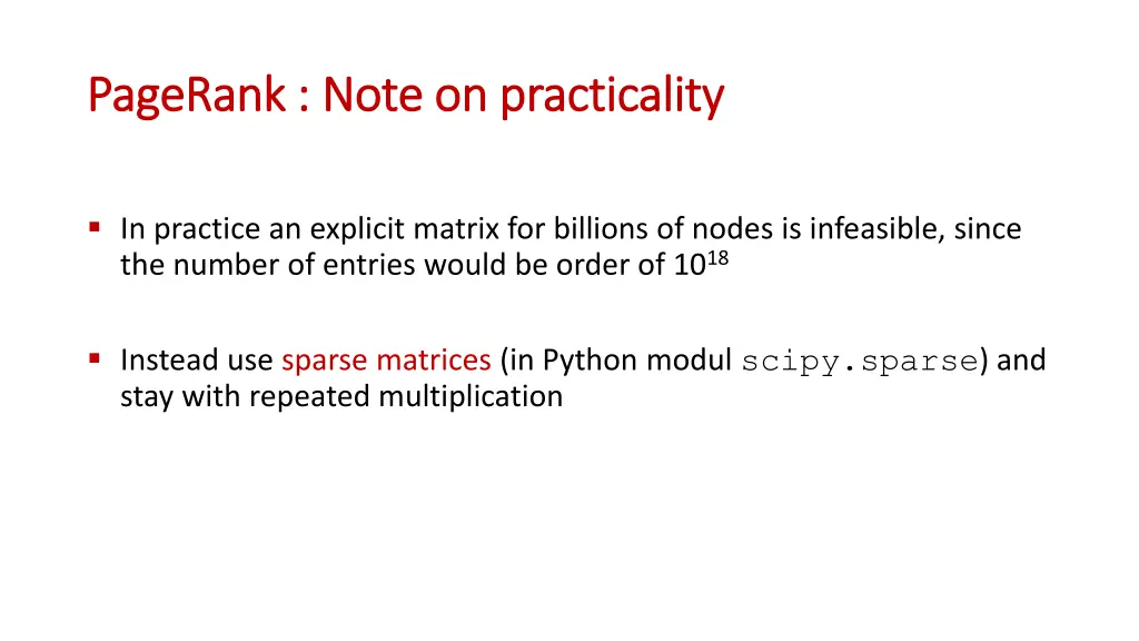 pagerank note on practicality pagerank note