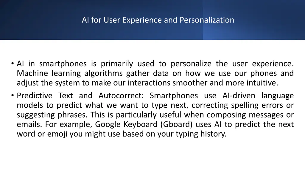 ai for user experience and personalization