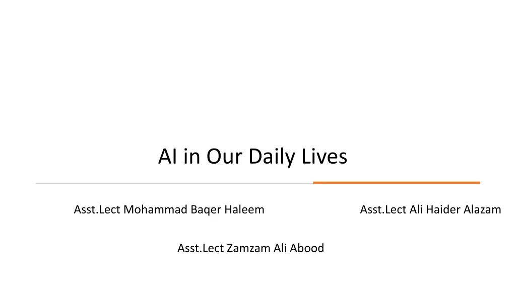 ai in our daily lives