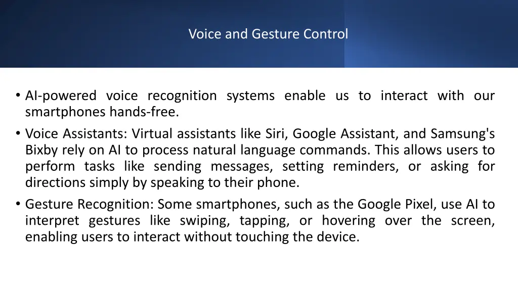 voice and gesture control