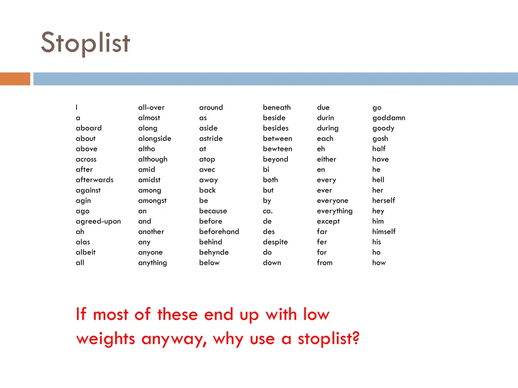 stoplist