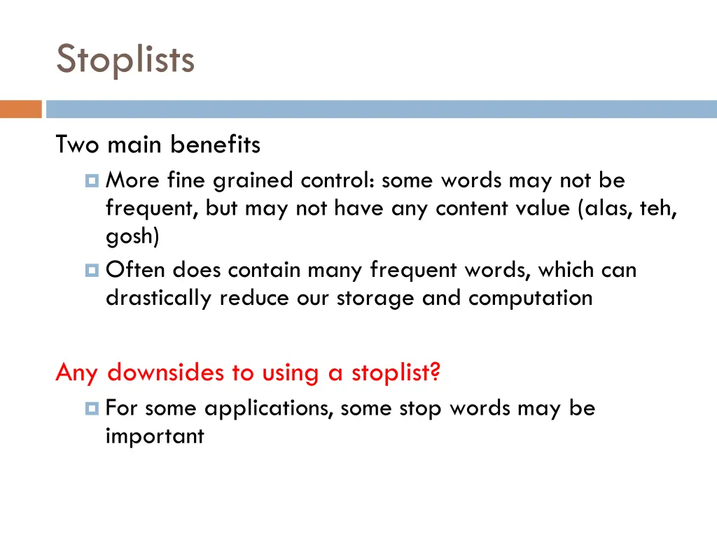 stoplists