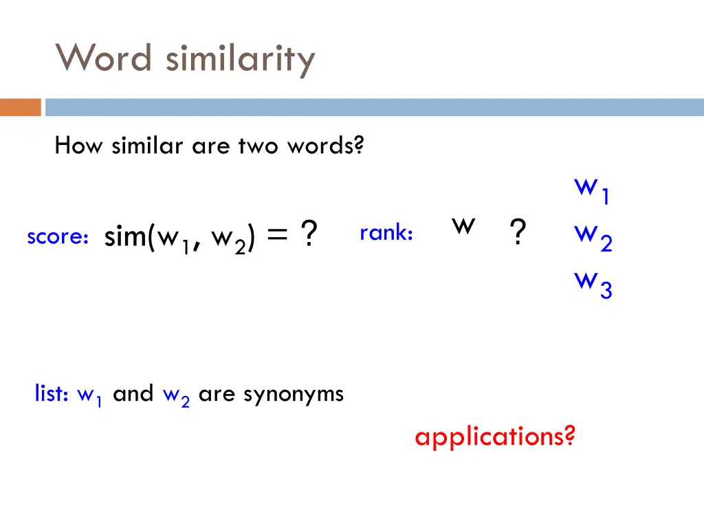 word similarity 1