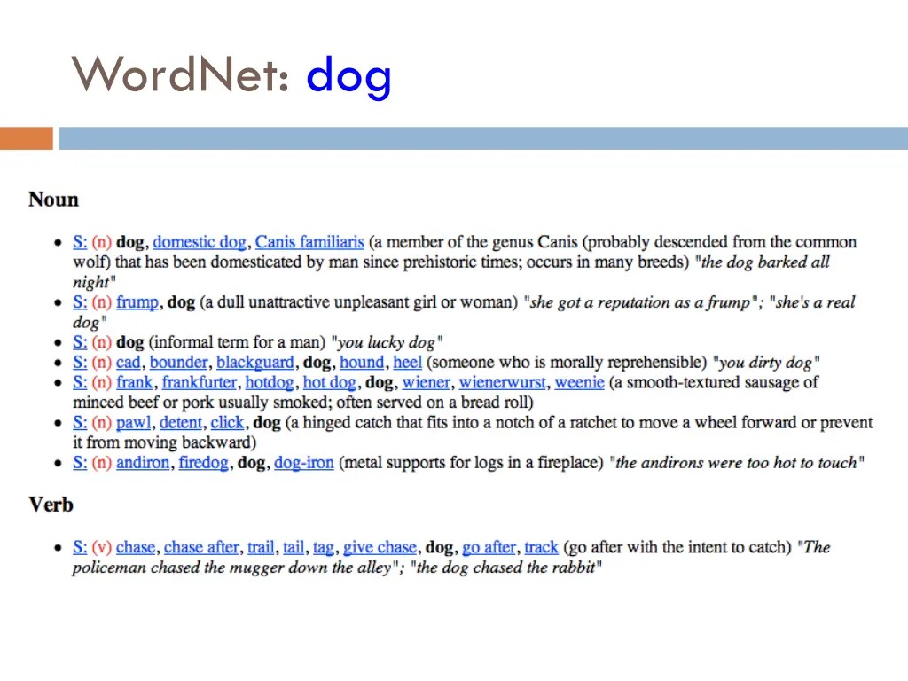 wordnet dog