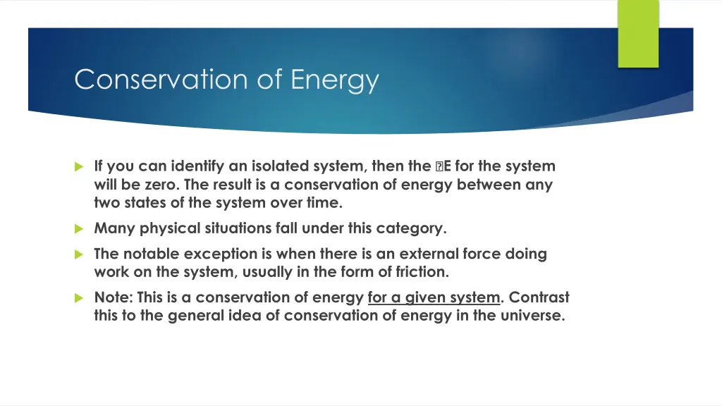 conservation of energy