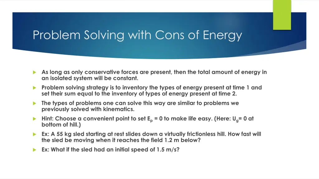 problem solving with cons of energy