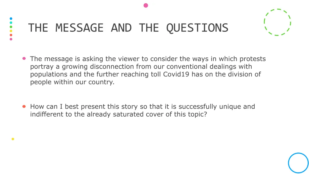 the message and the questions