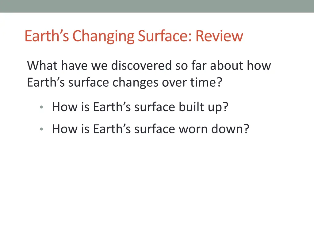earth s changing surface review
