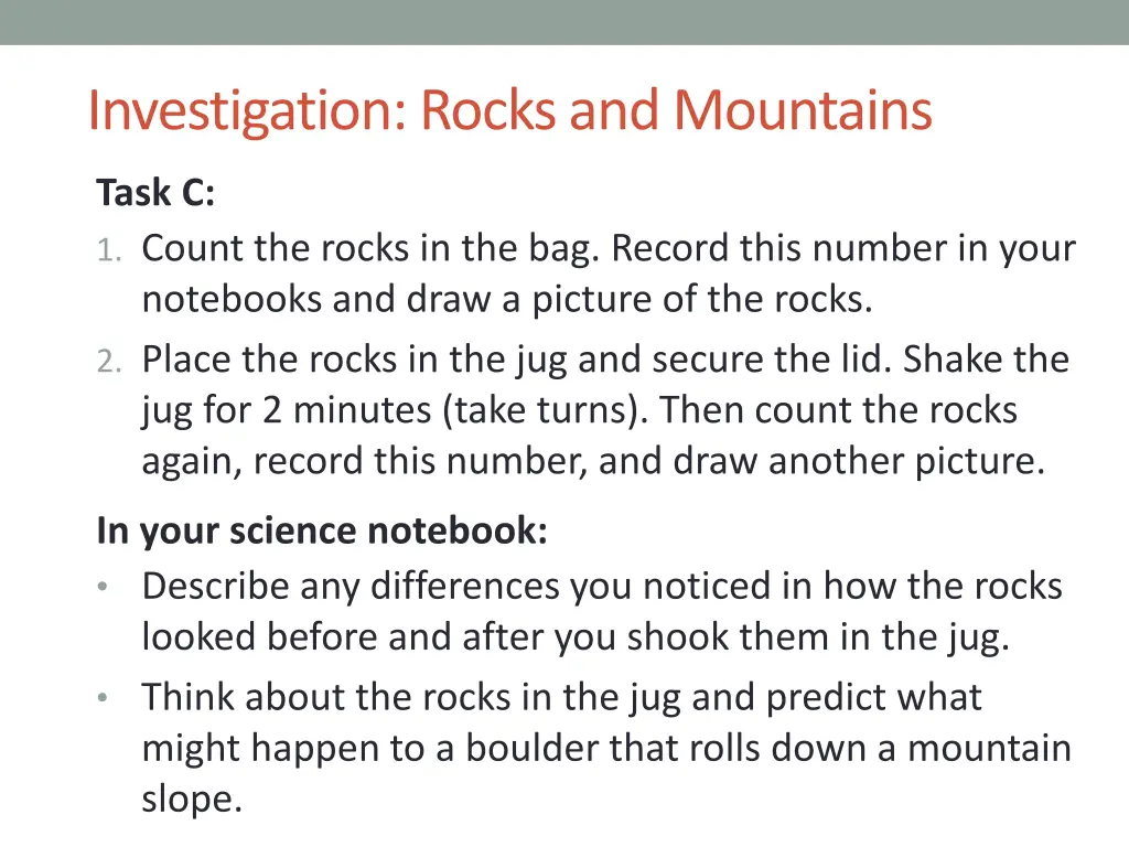 investigation rocks and mountains 1